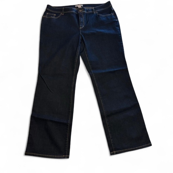 Chico's Women's 3 Short Denim Jeans Wide Leg Dark Wash EUC - Picture 1 of 5